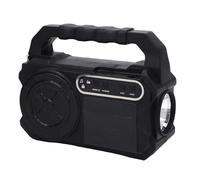 Cuifati Haut-Parleur Bluetooth avec Radio, Batterie 3600 MAh, Panneau de Charge Solaire, Lampe de Poche et 3 Ampoules, avec Bluetooth 5.3 et Chargement USB, pour Le Camping, la Randonnée