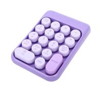 Cuifati Joli Clavier Numérique sans Fil coloré, Double Mode 2,4 G et Bluetooth 18 Touches, Touches Concaves Imprimées en Couleur et Faible Consommation Intelligente pour Ordinateur (Purple)