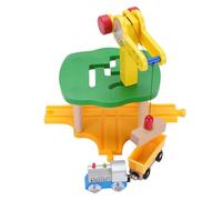 Cuifati Jouet de Grue à Tour de Piste en Bois, Coffre-Fort Mince en Bois Ensemble de Grue en Ensemble pour Les Enfants