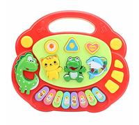 Cuifati Jouet Musical Mignon de bébé de Modèle Animal de Bande Dessinée, Jouet éducatif de Clavier de Piano d'apprentissage de bébé avec la Lumière et Les Sons d'animaux, pour Les ((CP5097 Rouge))