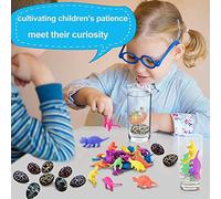 Cuifati Jouets œufs de Dinosaure Fantastiques Qui Poussent dans l'eau, 60 Pièces pour Garçons et Filles, Kits Scientifiques, Jouets d'apprentissage pour Enfants (Tache de Fleur de Pluie)