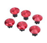 Cuifati Joysticks en Métal pour Contrôleur Edge, Pro, Pro, Joystick Analogique de Remplacement avec 2 Standards, 2 Dômes Bas, Capuchons à Dôme Haut, Aluminium texturé ABS (Rouge)