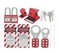 Cuifati Kit de Verrouillage électrique, Kits de Verrouillage Portables avec Cadenas de sécurité et Verrous à Loquet pour Stations de, de Disjoncteur, étiquettes d'avertissement, Boucle de Tour à 6