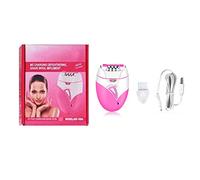Cuifati Machine d'épilation électrique Rose, épilateur Hypoallergénique Rechargeable 5V 3W, épilateur Portable sans Fil pour Jambes, Bras, Aisselles, Zone de Bikini