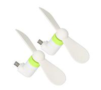 Cuifati Mini Cell Phone Fan 2 Pack, Portable USB Fan for Smartphones | Pale de ventilateur TPE, micro USB 5 V et type C, pour les voyages d\'été en plein air, refroidissement de tablette, format