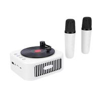Cuifati Mini Machine à karaoké Jouet pour Enfants, Haut-Parleur Bluetooth Portable avec 2 Microphones sans Fil, qualité Sonore HiFi, Temps de Lecture de 5 Heures, Anniversaire.Noël, (White)