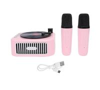 Cuifati Mini Machine à karaoké Jouet pour Enfants, Haut-Parleur Bluetooth Portable avec 2 Microphones sans Fil, qualité Sonore HiFi, Temps de Lecture de 5 Heures, Anniversaire.Noël, (Pink)
