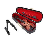 Cuifati Modèle de Violon Miniature avec étui de Support, Réplique de Mini Violon en Bois fabriqué à la Main, Accessoires Exquis pour Maison de Poupée, Mini Instrument de Musique Réaliste, Cadeau de