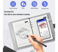 Cuifati Note à Carnet Numérique avec Stylo Intelligent, Ensemble D'écriture Intelligente Sync en Temps Réel avec Reconnaissance OCR, Ensemble de Plaques et Cartes D'écriture Bluetooth (Patchwork noir)