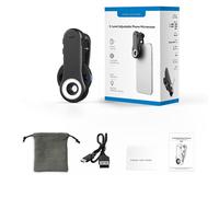 Cuifati Objectif de Microscope de Téléphone, Zoom 4 Niveaux 40X - 120X avec LED Bicolore CRI92 +, Clip Universel pour Smartphones