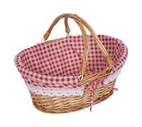 Cuifati Panier de Pique-nique tissé en Rotin avec Doublure et Double Poignées pour les Activités de Plage et de Jardin (Cuifatifpneu4y0ho-3)