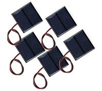 Cuifati Panneau Solaire Mini 5.5V 80mA, 5 Pièces Panneau Polysilicium | Module de panneau solaire avec câble de 30 cm, pour lampes solaires de pelouse, lampes solaires de paysage, chargeurs de