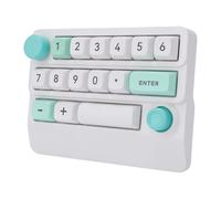 Cuifati Pavé numérique mécanique sans fil, clavier macro programmable à 15 touches, pavé numérique rechargeable à chaud avec bouton de joystick, lumière RVB pour ordinateur de bureau, PC (blanc vert)