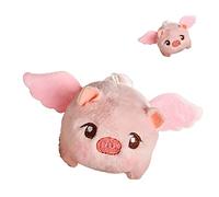 Cuifati Peluche Cochon Volant Mignon Attirant L'attention des Enfants, Jouet à Queue Tremblante pour Enfants, Cadeau Parfait pour Anniversaire et Noël, Matériau en Coton PP (PINK)