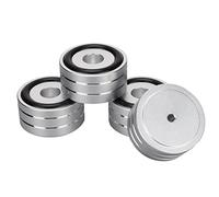 Cuifati Pied D'isolation de Haut-Parleur, 4 Pieds D'isolation de Haut-Parleur en Aluminium 40 X 20 Mm, Pieds D'isolation de Platine HiFi en Caoutchouc Antidérapant, pour Amplificateur DAC(Argent)