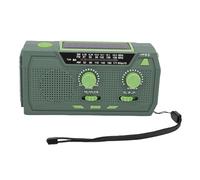 Cuifati Radio d'urgence, Radio Météo Solaire Portable à Manivelle 2000 MAh avec Lampe de Poche LED et Alarme SOS, Météo d'urgence AM FM SW pour la Survie en Camping (Green)