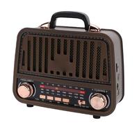 Cuifati Radio Haut-Parleur Bluetooth Rétro, Portable Vintage AM FM SW avec Longue Antenne Rétractable, Batterie Rechargeable 1200 MAh, pour la Maison, Les Voyages, Le Camping