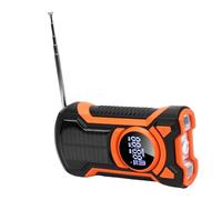 Cuifati Radio Météo d'urgence, NOAA AM FM WB Banque D'énergie Solaire à Manivelle avec Batterie 5000 MAh et Lampe de Poche 500 LM, pour la Préparation aux Situations d'urgence en