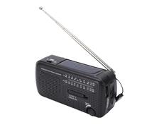 Cuifati Radio Portable NOAA SW, Radio Météo d'urgence, Manivelle Solaire, Canaux AM/FM à Ondes Courtes avec Banque d'alimentation 1200 MAh, Lampe de Poche LED, Balise SOS pour Camping en (Black)