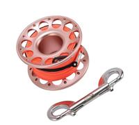 Cuifati Reel de Plongée, 30m Léger Facile Manipulation Aviation Aluminium Safe Opération Stuba Scuba Reel de Plongée avec des Crochets à Double Finition pour l'extérieur (Pink)