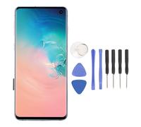 Cuifati Remplacement de L'écran en Verre Avant pour S10 G9730 SM-G973U SM-G973W SM-G973F, 6,1 Pouces 1440 X 3040px Ensemble D'écran de Résolution avec Un Toucher Sensible 3D (Green)