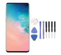 Cuifati Remplacement de L'écran en Verre Avant pour S10 G9730 SM-G973U SM-G973W SM-G973F, 6,1 Pouces 1440 X 3040px Ensemble D'écran de Résolution avec Un Toucher Sensible 3D (Blue)