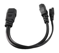 Cuifati Répartiteur en Y pour Cordon d'alimentation IEC320 C14 à C13 C7, 10 A 250 V 32 Cm, étanche, Ignifuge, PVC, Cuivre sans Oxygène, pour Projecteurs, Scanners, Machines à Codes-Barres
