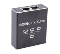 Cuifati Répartiteur Ethernet 1000 Mbps Haute Vitesse 1 à 3, Répartiteur Ethernet Gigabit (réseau simultané de 3 appareils), Adaptateur RJ45 avec Câble d'alimentation USB C