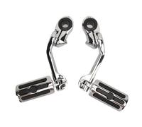 Cuifati Repose-pieds Réglables pour Moto et Autoroute, 2 Pièces, Chromés, Ajustement Universel, Tige de Collision de 1,25 Pouces, Repose-pieds Durable, Pédale de Remplacement pour Touring Cruiser