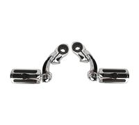 Cuifati Repose-pieds Réglables pour Moto et Autoroute, 2 Pièces, Chromés, Ajustement Universel, Tige de Collision de 1,25 Pouces, Repose-pieds Durable, Pédale de Remplacement pour Touring Cruiser