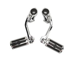 Cuifati Repose-pieds Réglables pour Moto et Autoroute, 2 Pièces, Chromés, Ajustement Universel, Tige de Collision de 1,25 Pouces, Repose-pieds Durable, Pédale de Remplacement pour Touring Cruiser