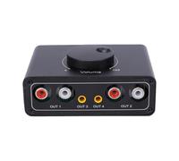 Cuifati Sélecteur de Son Stéréo 2 Entrées 1 Sortie, Commutateur Passif 1 | Boîtier en Métal, Connecteurs 3,5 Mm et L/R, Compatible Ordinateurs, Téléviseurs et Consoles de Jeux, sans Alimentation