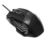 Cuifati Souris de Jeu Filaire USB, Souris Optique RVB à 7 Touches avec 4 Niveaux de DPI Réglables de 800 à 2400 et Poignée Ergonomique, pour PC, Ordinateur Portable, Jeu de Bureau (avec Son)