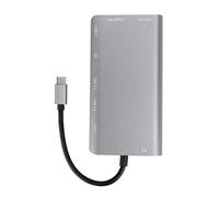 Cuifati Station d'accueil Multifonctionnelle de Type C Accessoires pour Ordinateurs Portables Concentrateur USB3.0 4K 8-en-1 Port VGA HDMI Gris Sortie Vidéo 2K X 4K UHD Alliage D'aluminium