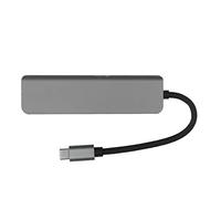 Cuifati Station d'accueil USB C 5 en 1, Adaptateur Multiport USB C Hub Type C Double Moniteur, Dongle USB C pour Ordinateur Portable avec 4K à 30 Hz, USB3.0 5 Gbps, 2 USB2.0 et 7 W (Gris)