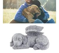 Cuifati Statue Commémorative pour Animal de Compagnie pour Jardin, Sculpture d'ange Endormi Vif, Résine Synthétique de qualité Supérieure, Imperméable et Résistante au Soleil, Décoration Extérieure