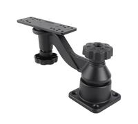 Cuifati Support de Bras Oscillant de 6 Pouces, Base Horizontale en Aluminium de qualité Marine, Support de Bras Oscillant courbé avec Rotation à 360 Degrés pour Les Détecteurs de