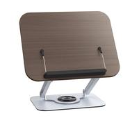 Cuifati Support de Livre Robuste avec Clips élastiques, Base Rotative à 360°, Support Réglable pour une Lecture Confortable au Lit (SILVER)