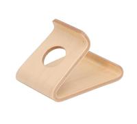 Cuifati Support de Téléphone en Bois, Support de Tablette Ergonomique en Bois de Noyer avec Coussinet Antidérapant en TPU, Portable pour Tablette de Téléphone (Couleur Claire)