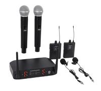 Cuifati Système de Microphone sans Fil, Micro Portatif sans Fil UHF avec Micros à Revers et Récepteur, Appairage Automatique pour la Diffusion en Direct de Conférence de Chant karaoké (Prise UE)