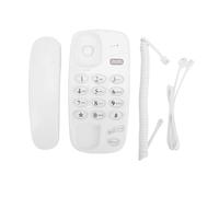 Cuifati Téléphone Fixe Filaire à Grande Touche, Téléphone Domestique à Montage Mural, de Bureau, Résidentiel avec 3 Options de Sonnerie, Fonction de Recomposition (White)