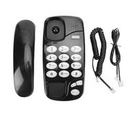 Cuifati Téléphone Fixe Filaire à Grande Touche, Téléphone Domestique à Montage Mural, de Bureau, Résidentiel avec 3 Options de Sonnerie, Fonction de Recomposition (Black)