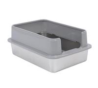 Cuifati Toilettes de Chats Hauts, Litière de Chats en Acier Inoxydable et Nettoyage Facile avec des litres à Domicile