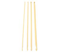 Cuifati Tunisien Crochet Crochets Set, 4 Pièces 9,4 Pouces Bambou Double | Crochets en bambou avec finition lisse, 4 tailles assorties de 3 mm à 6 mm, pour tricoter des chapeaux et des pulls