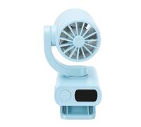 Cuifati Ventilateur Portable à Clipser, 199 Vitesses, Rechargeable, Mini Rotation à Double Axe, Affichage Numérique Pliable, Ventilateur de Bureau USB, 1200 MAh, Refroidissement Personnel Silencieux