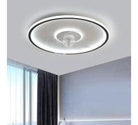 Cuifati Ventilateurs de Plafond à Profil Bas avec Lumières et Télécommande, LED de Fandelier Dimmable de 3000k à 6000k, Application et Télécommande, Ventilateur de Plafond à Chasse d'eau (Black)