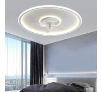Cuifati Ventilateurs de Plafond à Profil Bas avec Lumières et Télécommande, LED de Fandelier Dimmable de 3000k à 6000k, Application et Télécommande, Ventilateur de Plafond à Chasse d'eau (White)
