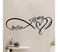 CUIGOI Décoration Murale en Métal Infini Nom personnalisé signes Art Décor de Mur d'intérieur(Nom Caractère-2), 30*10cm