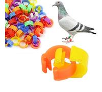 Cuigu 100 Pcs Bagues/Anneaux de Pied pour Oiseaux/Pigeon Pignon Anneaux d'Identification A Pieds pour Oiseaux, Couleur Aleatoire (Plastique)