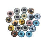 Cuigu 20Pcs/ Set Yeux de Verre pour Artisanat de Poupée Bricolage Jouet de Dessin Animé Globes Oculaires Oeil Fait Main Fabrication de Bijoux Accessoires (18mm)